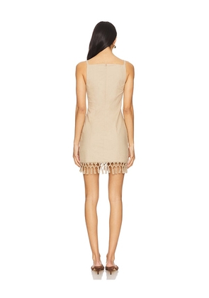Tularosa Lexia Mini Dress in Beige. Size S. Also in L, XL.