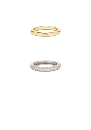 SHASHI Bree Ring Set in Metallic Gold. Size 6. Also in 5.