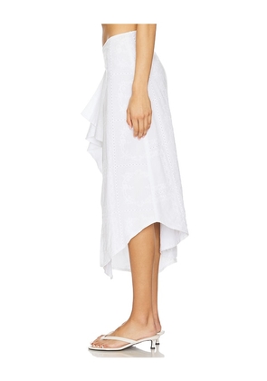 SNDYS Asta Handkerchief Skirt in White. Size M. Also in XL, XS, XXL, XXS.