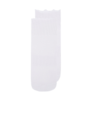 Souls. Ruffle Flower Socks in White. Size M/L. Also in S/M.