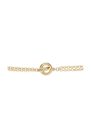 Roxanne Assoulin The Puffy Initial Necklace in Metallic Gold. Size I. Also in F, O.