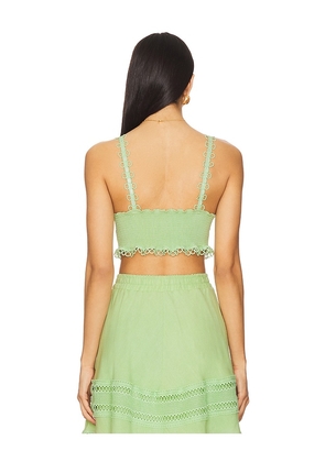 PEIXOTO Jasmine Crop Top in Green. Size S. Also in M, XS.