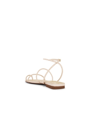 Schutz Kaya Flat Sandal in Cream. Size 6. Also in 10.