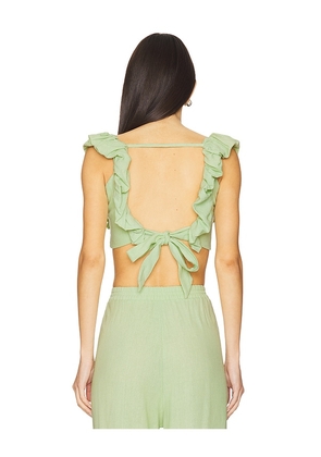 PEIXOTO Jocelyn Crop Top in Green. Size S. Also in M, XL.