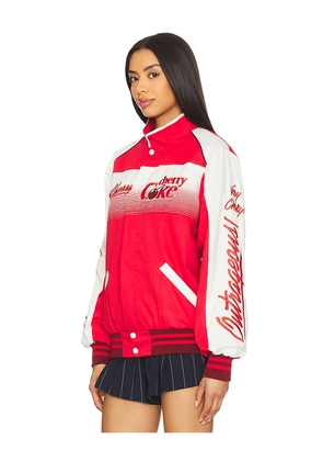 The Laundry Room Very Cherry Coke Racing Jacket in Red. Size M. Also in S, XS.