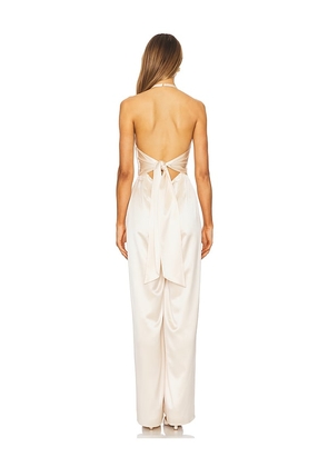 retrofete Margaux Jumpsuit in Beige. Size M. Also in XS, S, L.
