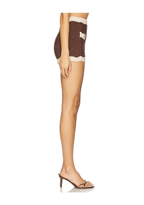 retrofete Kait Knit Short in Brown. Size M. Also in L, XL, XXL.