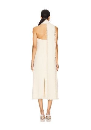 SEROYA Lott Boucle Midi Dress in Cream. Size M. Also in S, XL.