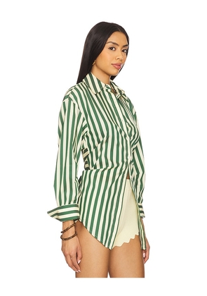 SIMONMILLER Loch Poplin Button Up in Green. Size M. Also in XS, S, L, XL.