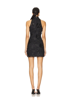 ROTATE Mesh Flower Mini Dress in Black. Size 36. Also in 40.