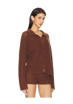 Tularosa Fabiana Button Down Sweater in Chocolate. Size S. Also in M.