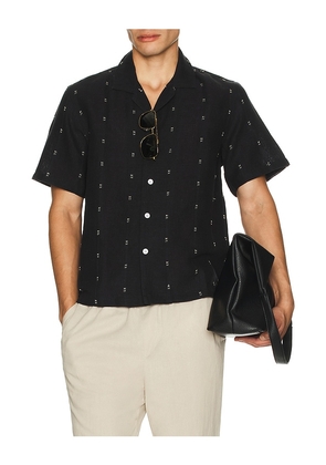Rag & Bone Avery Embroiderd Linen Shirt in Black. Size M. Also in L.