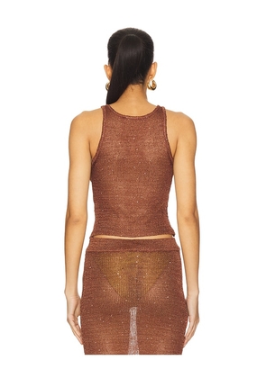 superdown Miranda Knit Top in Chocolate. Size L. Also in XS, S, M.