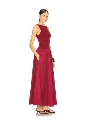 St. Agni Bateau Cut Out Dress in Red. Size M. Also in XS, L.