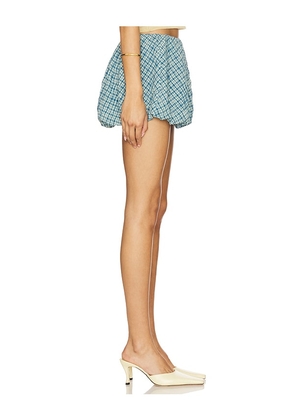superdown Tarra Micro Bubble Skirt in Blue,Teal. Size M. Also in XS, S, L.