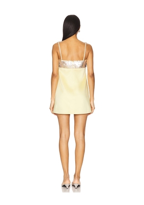 retrofete Lark Embroidered Dress in Lemon. Size M. Also in L, XXL.
