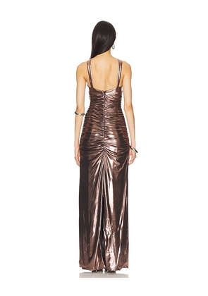 retrofete Shera Dress in Metallic Bronze. Size S. Also in XXS, XS, M, XXL.