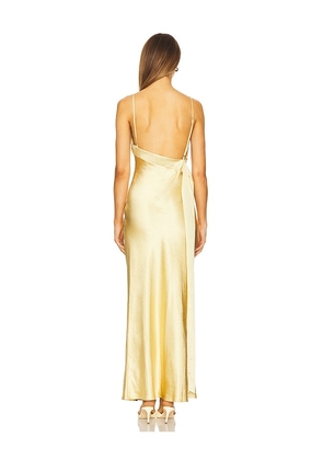 SNDYS Spain Maxi Dress in Metallic Gold. Size M. Also in L, S, XL, XS, XXL, XXS.