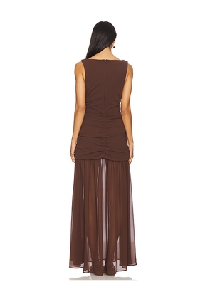Show Me Your Mumu Aria Maxi Dress in Brown. Size M. Also in XS, L.