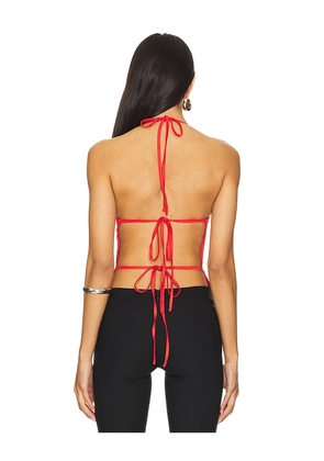 superdown Clover Halter Top in Red. Size M. Also in L.