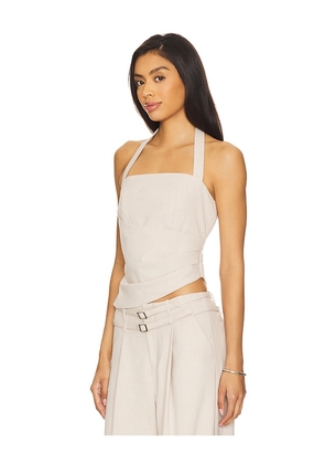 SOVERE Priya Top in Beige. Size M. Also in XS, S, L.