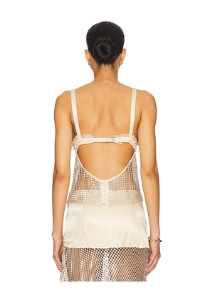 SIEDRES Locean Top in Cream,Metallic Silver. Size 42. Also in 36, 38, 40.