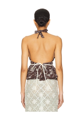 SIEDRES Minila Top in Brown. Size 38. Also in 36, 40.