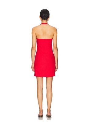 SELMACILEK Button Detail Mini Dress in Red. Size XS. Also in M.