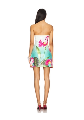 Runaway The Label Ibiza Mini Dress in Teal,Ivory. Size M. Also in XS.