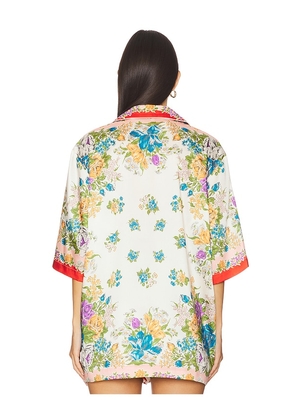 Ronny Kobo Rinaldi Top in Cream,Blue. Size M. Also in L.