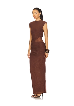 SNDYS x REVOLVE Lorelai Maxi Dress in Chocolate. Size M. Also in L, S, XL, XS, XXL, XXS.