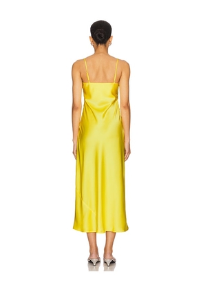 Susana Monaco Satin Bias Cut Slip Dress in Lemon. Size M. Also in S.