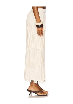 SIMONMILLER Za Za Knit Fringe Skirt in Cream. Size M. Also in S, L.