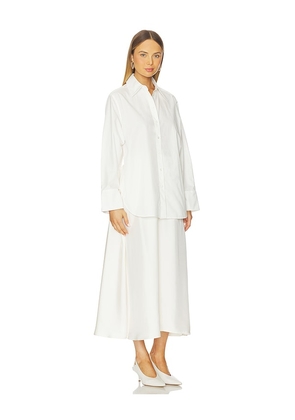 Rohe Poplin Silk Combined Gilet Dress in White. Size 36/4. Also in 38/6, 40/8.