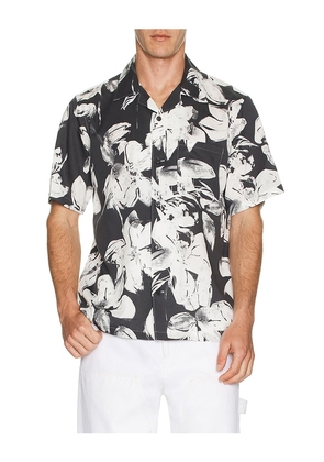 Theory Noll Brush Floral Shirt in Black. Size S. Also in XXL/2X.