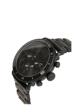 Shinola Runwell Sport Chrono 48mm Watch Black Bracelet in Metallic Silver.