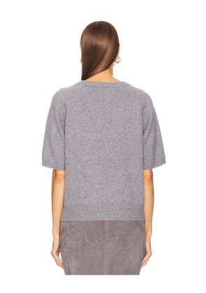 SPRWMN Short Sleeve Raglan Knit Top in Grey. Size M. Also in L.