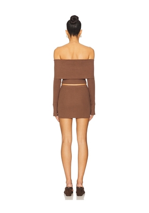 superdown Marks Skirt Set in Brown. Size M. Also in S, L, XL.