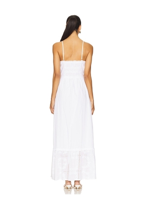 SNDYS Astrid Maxi Dress in White. Size M. Also in L, XL, XXL.