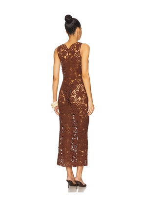 SNDYS Tala Maxi Dress in Brown. Size S. Also in XS.