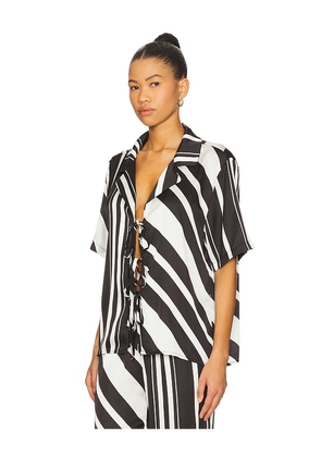 SNDYS Agnes Shirt in Black,White. Size M. Also in S, XS, XXS.