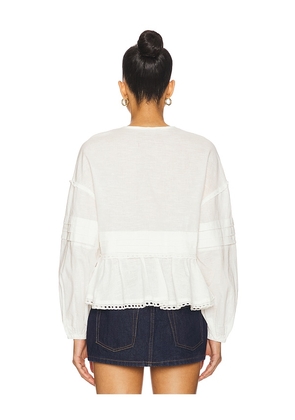 SNDYS Siggie Blouse in White. Size M. Also in L, S, XS.
