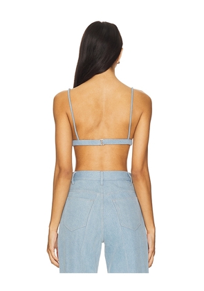 SAU LEE Cleo Denim Bralette in Blue. Size 12. Also in 10.