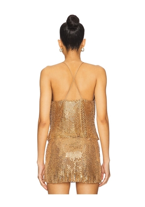 retrofete Shiloh Embellished Cami in Metallic Gold. Size M. Also in XXS, XS, S, XL.