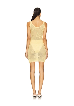 SNDYS Terrina Mini Dress in Lemon. Size S. Also in XS, XXS.