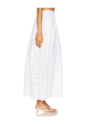 Susana Monaco Embroidered Poplin Maxi Skirt in White. Size M. Also in S, L, XL.