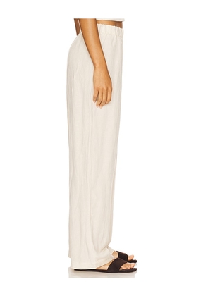 perfectwhitetee Woven Linen Pant in Nude. Size M. Also in L, S, XL, XS.