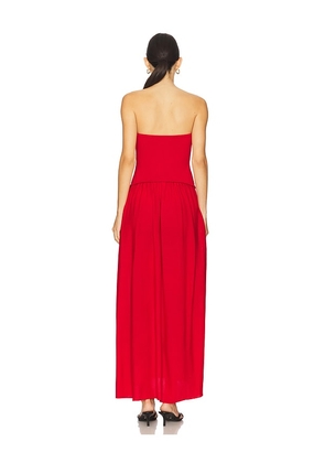 Solid & Striped The Strapless Soglio Dress in Red. Size M. Also in L, XL.