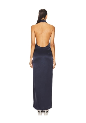 SNDYS x REVOLVE Halter Maxi Dress in Navy. Size M. Also in L, XL.