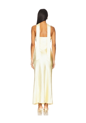 SNDYS x REVOLVE Angelina Neck Tie Maxi Dress in Yellow. Size M. Also in L, XL.